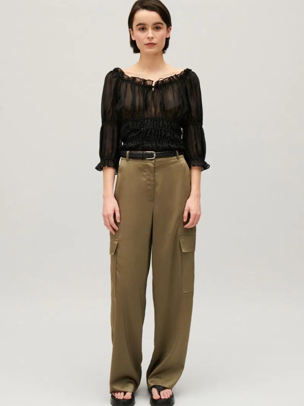 Claudie Pierlot Black Sheer Blouse - NWT FR 36